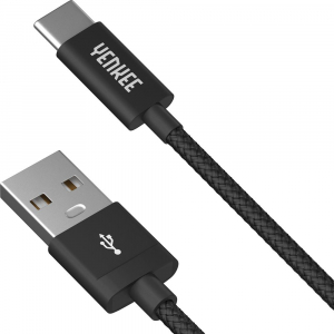 Yenkee USB A 2.0 / USB C szinkronizáló és töltőkábel 2m fekete  (YCU 302 BK)